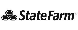 State Farm logo featuring three interlocking ovals to the left of the words “State Farm” in bold, black text on a white background.